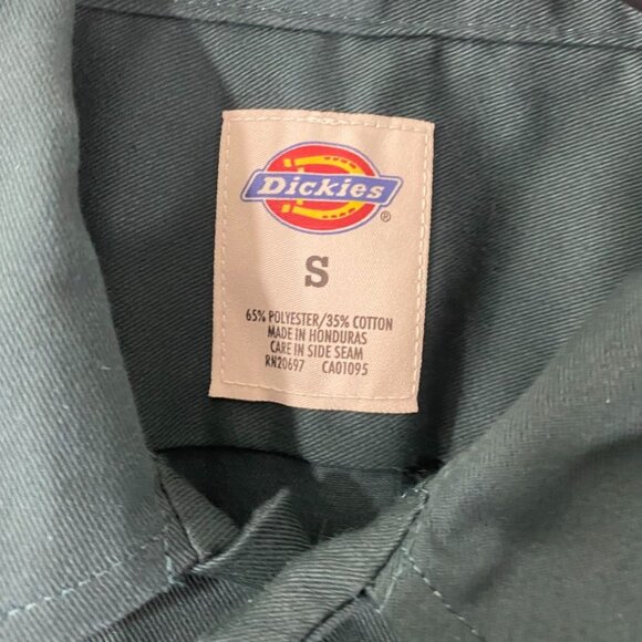 Dickies Men Work Shirt Small Short Sleeve Button Up Pockets Casual Classic Green - Picture 5 of 6